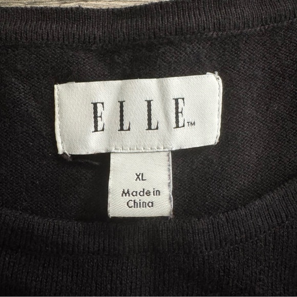 Elle Women’s Sweater Size XL Black Rhinestones Bling Hearts - Picture 4 of 5